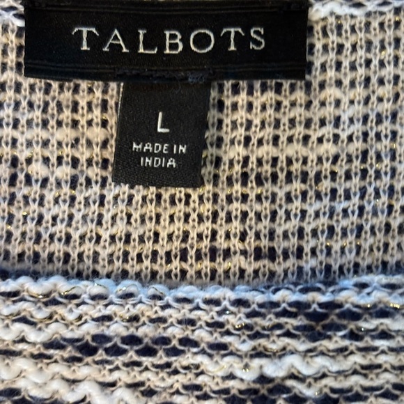 Talbots Boxy 3/4 Sleeve Sweater Top, Large, Nautical Spring Sailing Casual - Picture 2 of 10